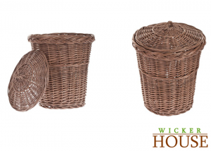 Brown Wicker Laundry Basket